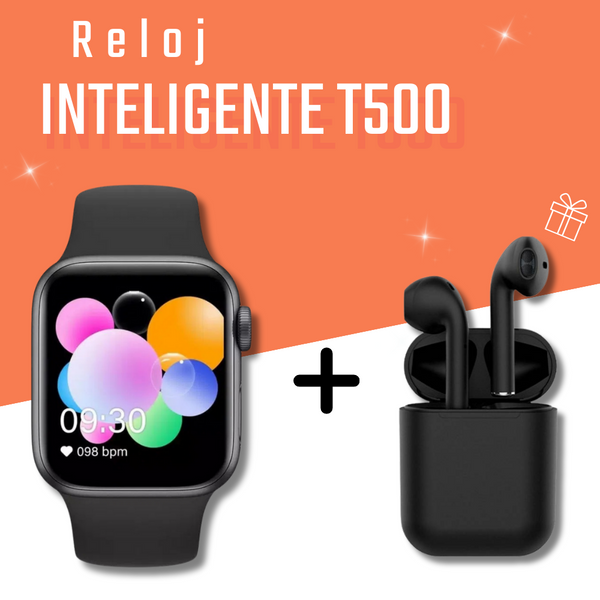 Reloj Inteligente T500 + Audifonos Bluetooth - Envío Gratis